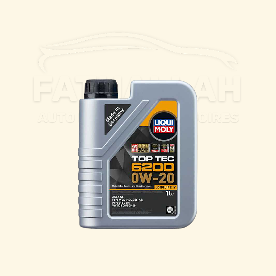 Huile Moteur LIQUI MOLY Top Tec 6200 0W-20 Longlife IV (1L) ACEA C5, VW 508 00 / 509 00 - d'Origine OE