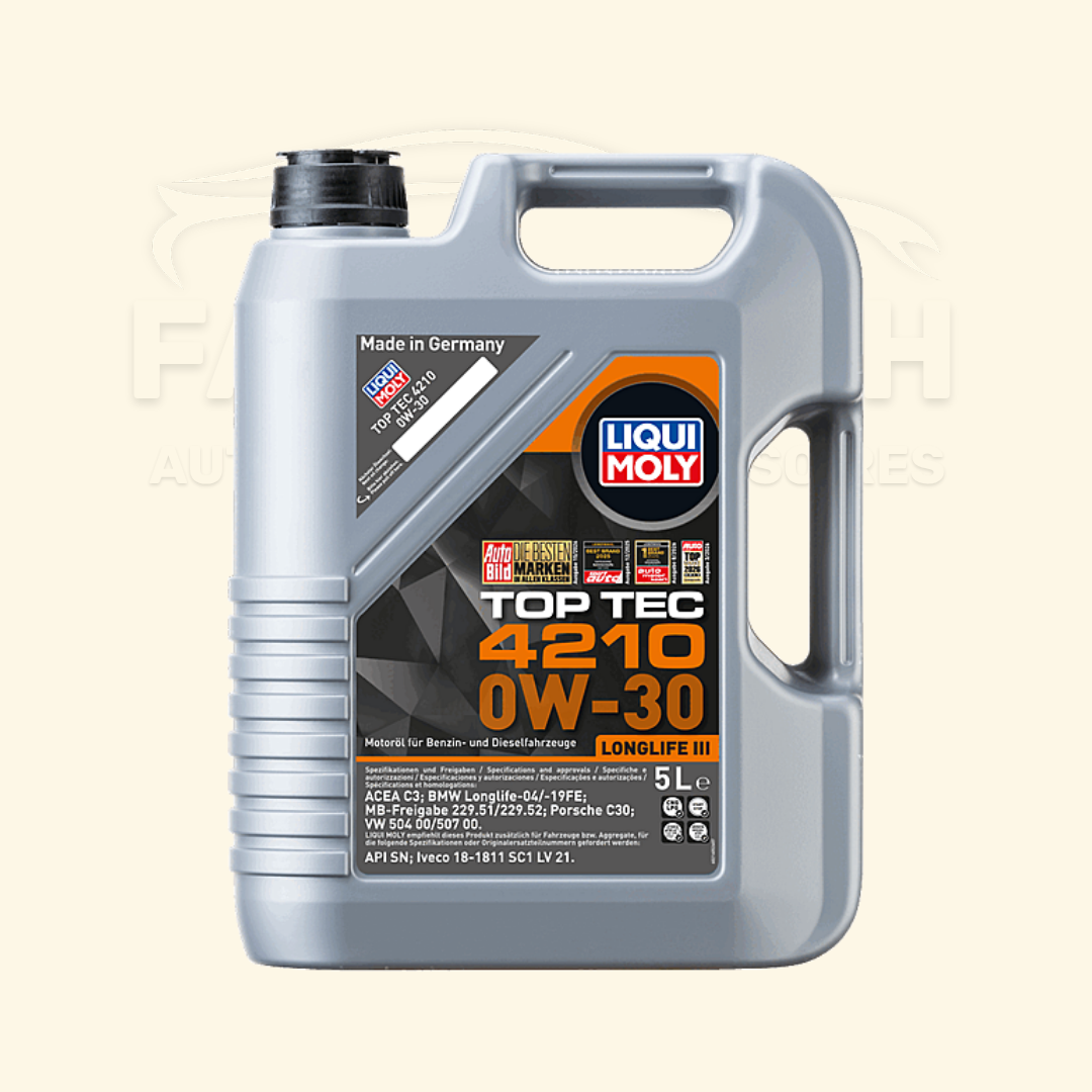 Huile Moteur LIQUI MOLY Top Tec 4210 0W-30 Longlife II (5L) ACEA C3, VW 504 00 / 507 00 - d'Origine OE