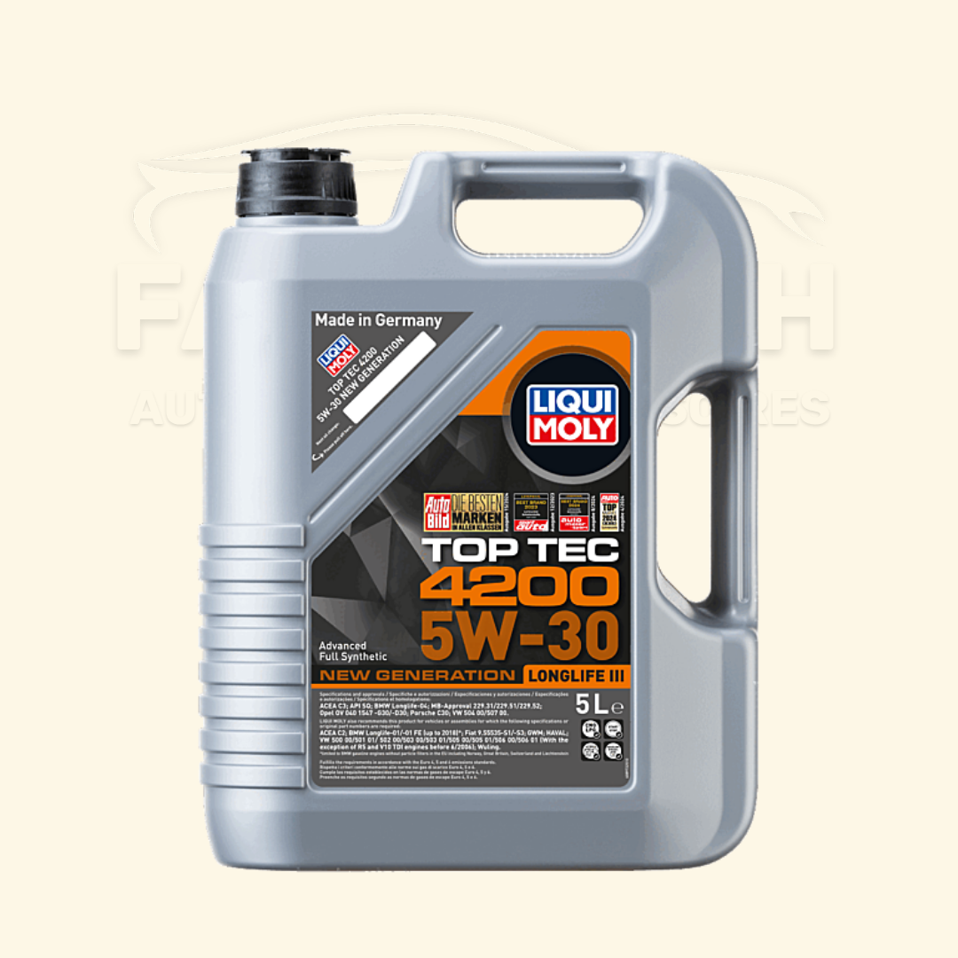 Bidon d'huile moteur synthétique Liqui Moly Top Tec 4200 5W-30 5L normes VW 504 00 507 00