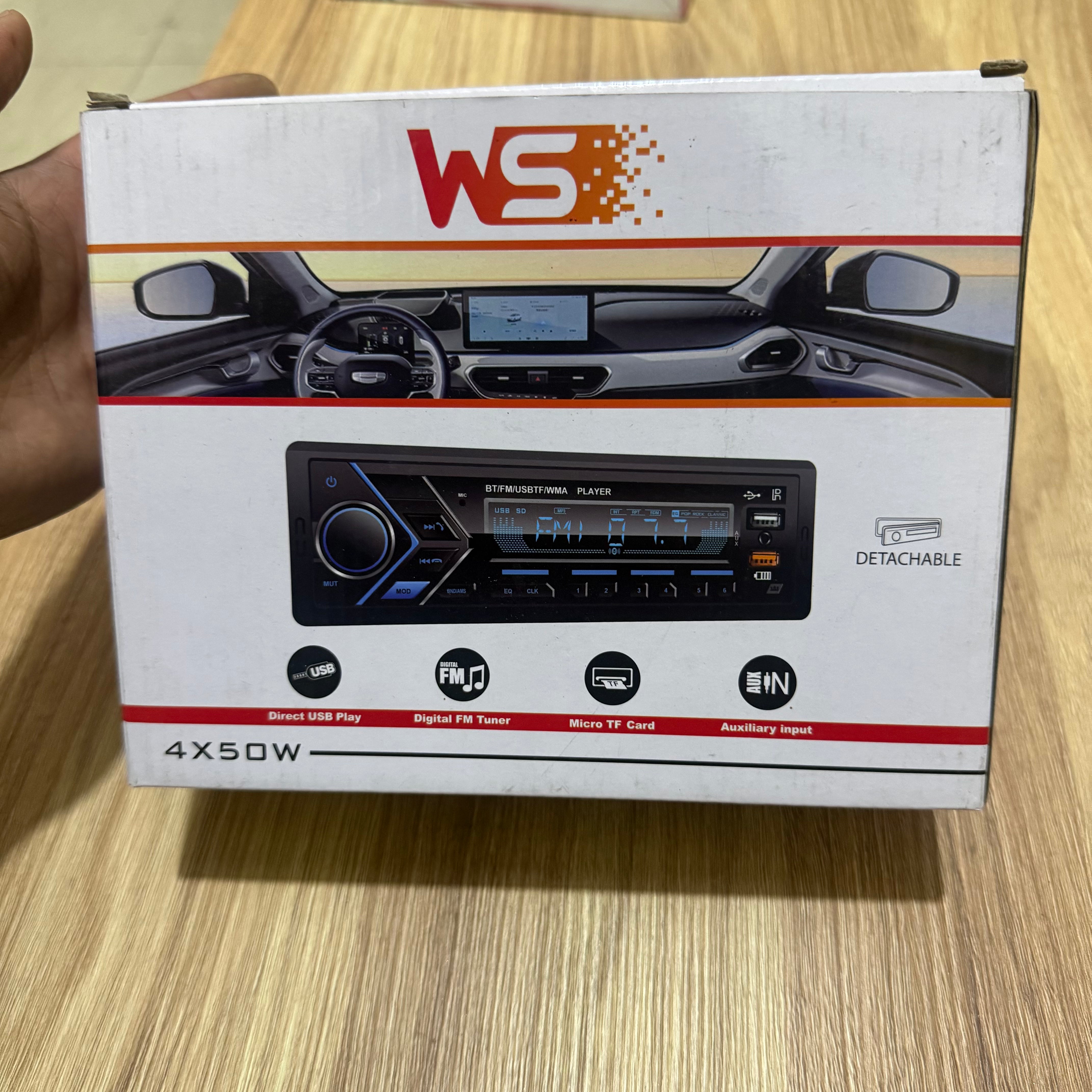Autoradio voiture WS façade détachable antivol bluetooth USB 50W boite écran LCD Maroc