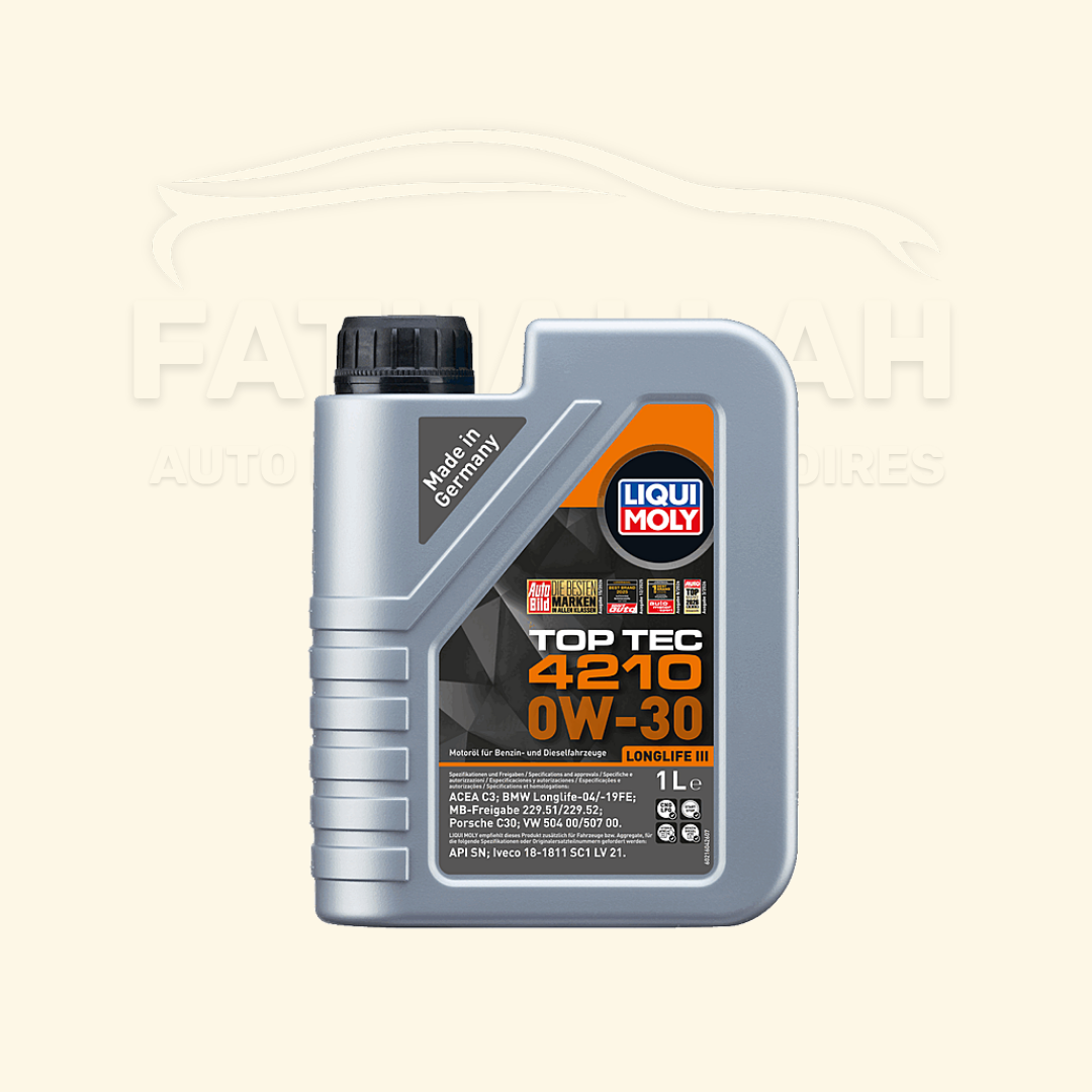 Huile Moteur LIQUI MOLY Top Tec 4210 0W-30 Longlife III (1L) ACEA C3, VW 504 00 / 507 00 - d'Origine OE