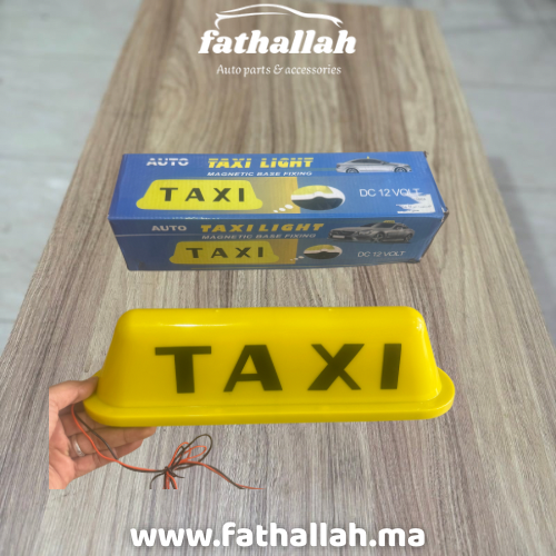 Enseigne lumineuse taxi jaune magnétique 12V accessoire toit voiture Maroc