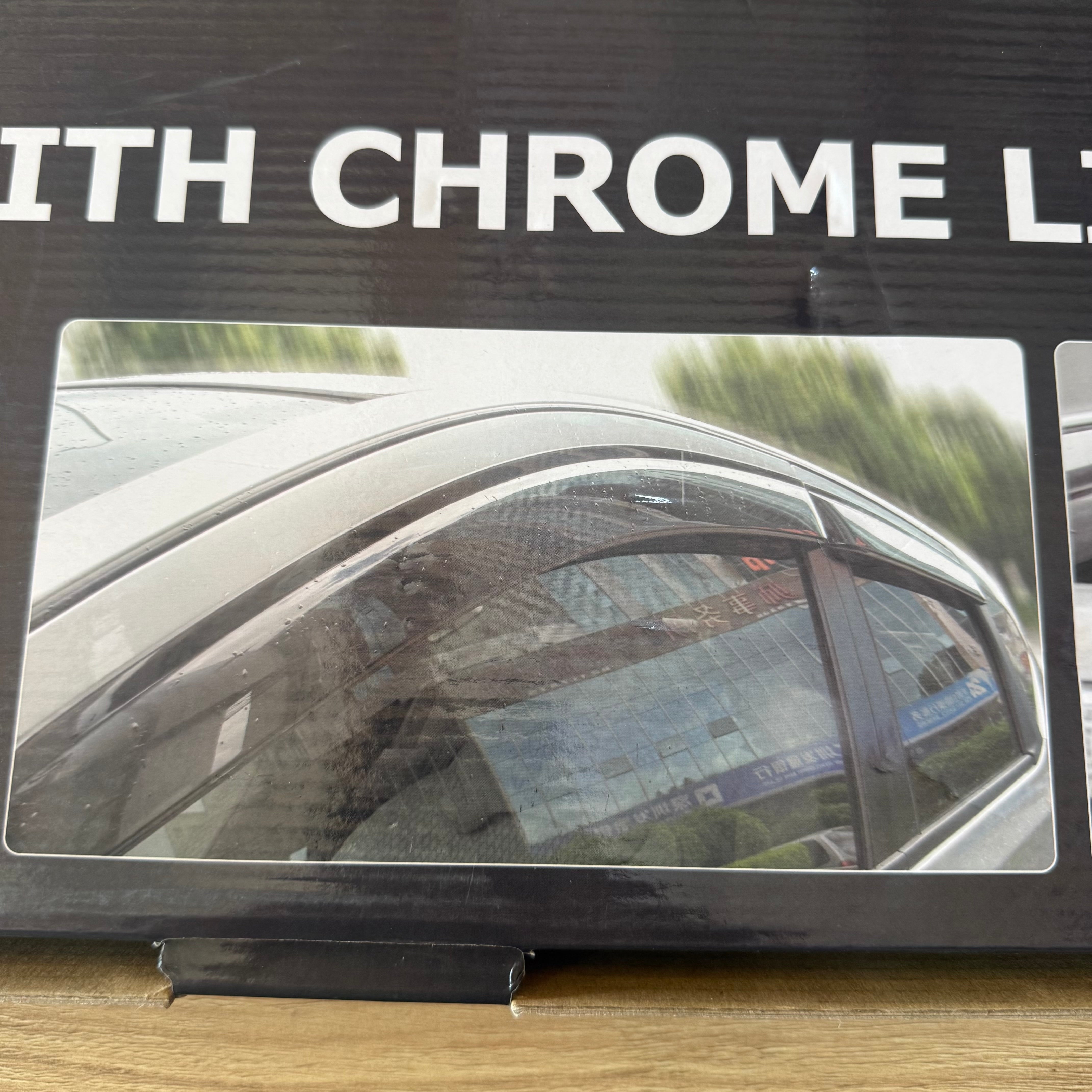 Dacia Dokker (2015+) Visière de soleil et déflecteurs de vent avec ligne chromée - Ensemble de 2 pièces