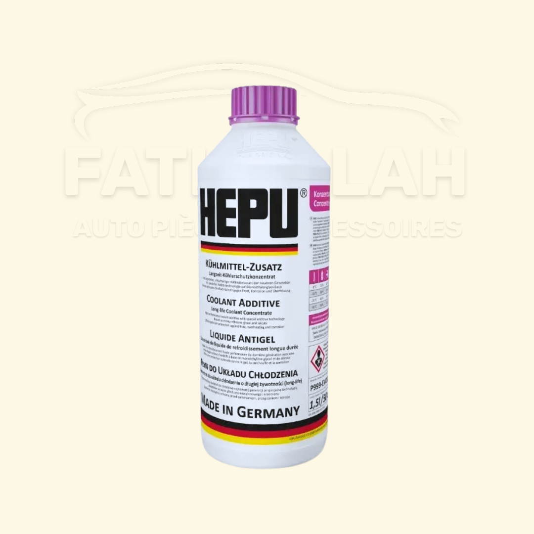 Bidon d'antigel concentré HEPU G12evo violet 1.5 Litre P999-EVO12 pour Volkswagen Audi Seat Skoda Cupra 1