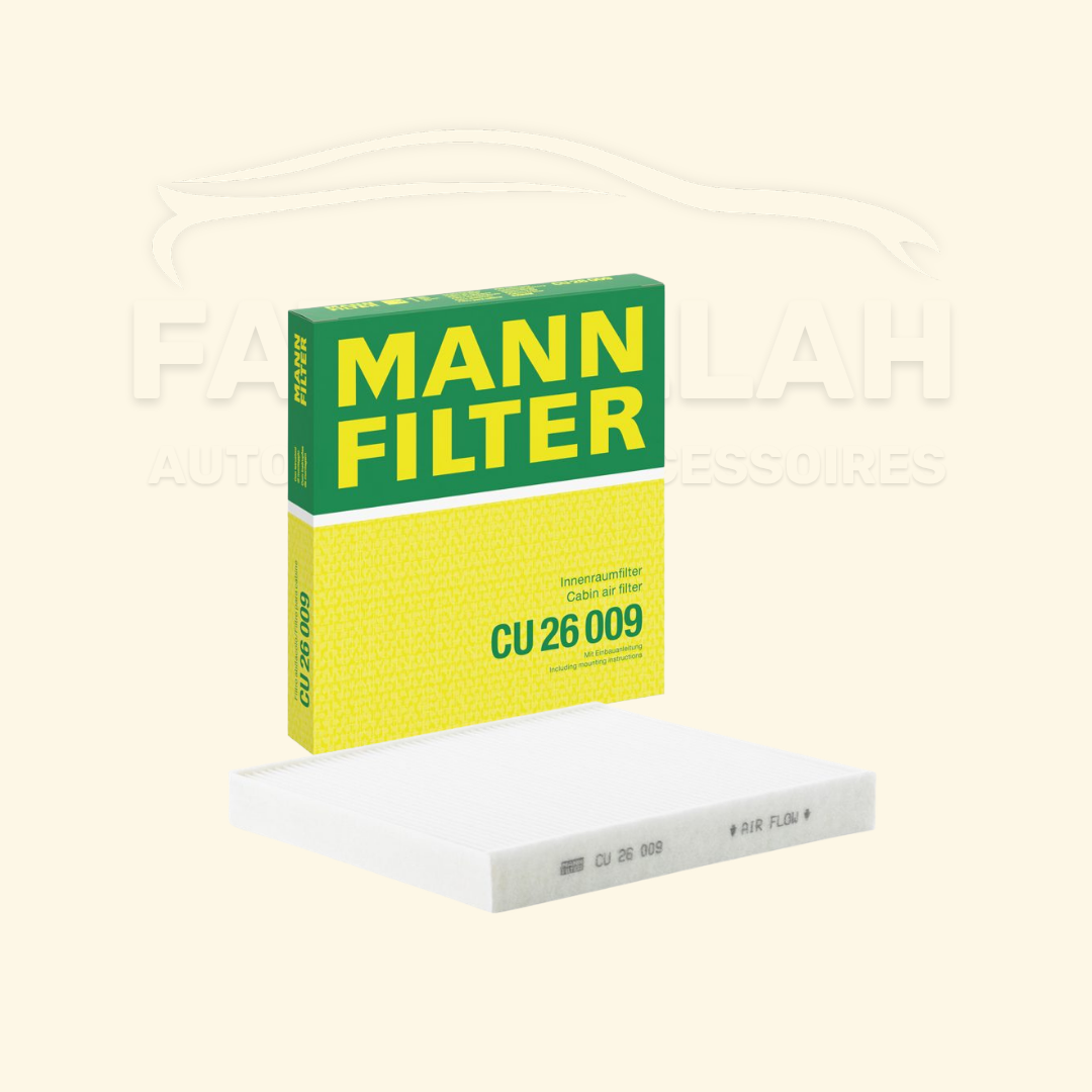 Filtre d'habitacle MANN-FILTER CU 26 009 pour VW Golf VII VIII Passat B8 Audi A3 Seat Skoda