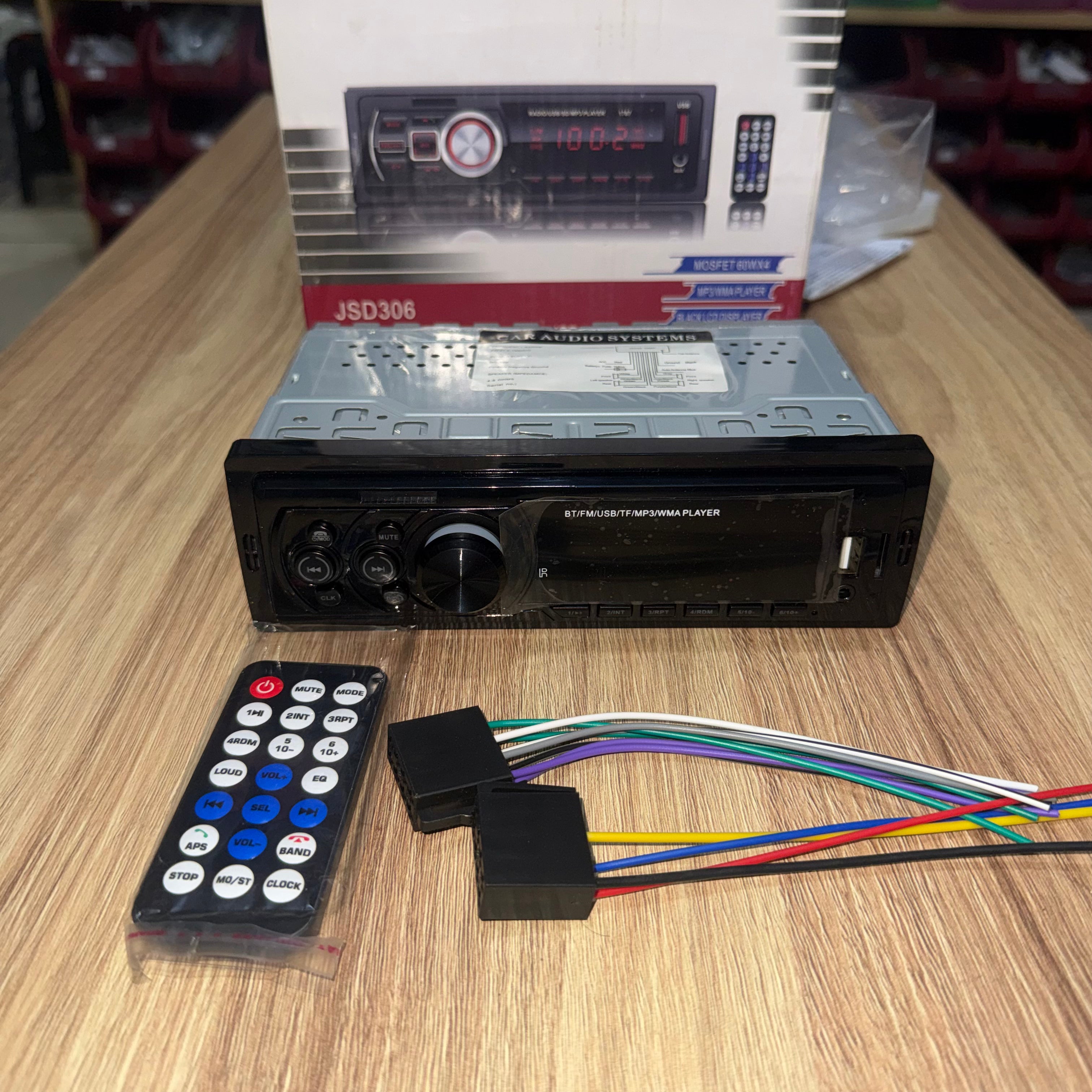 Autoradio JSD306 bluetooth USB 60W ecran LCD noir musique voiture Maroc