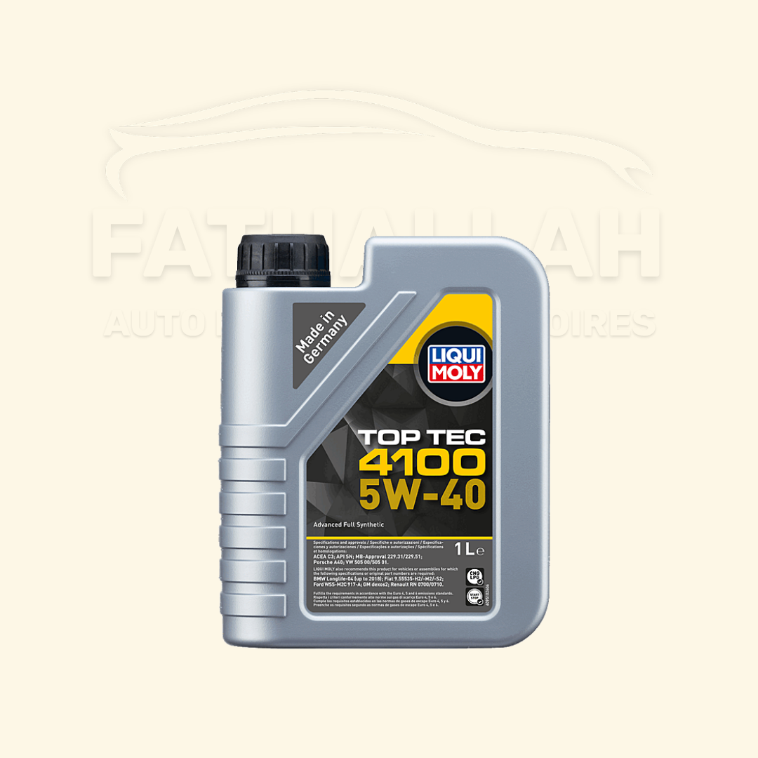Huile Moteur LIQUI MOLY Top Tec 4100 5W-40 (1L) ACEA C3, VW 505 00 / 505 01 - d'Origine OE