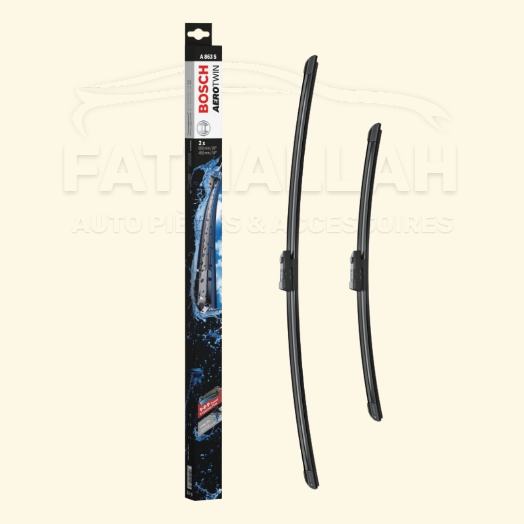 Jeu de 2 balais d'essuie-glace avant BOSCH Aerotwin A863S 3397007863 650mm 450mm pour VW Golf Passat Audi A3 Seat Leon