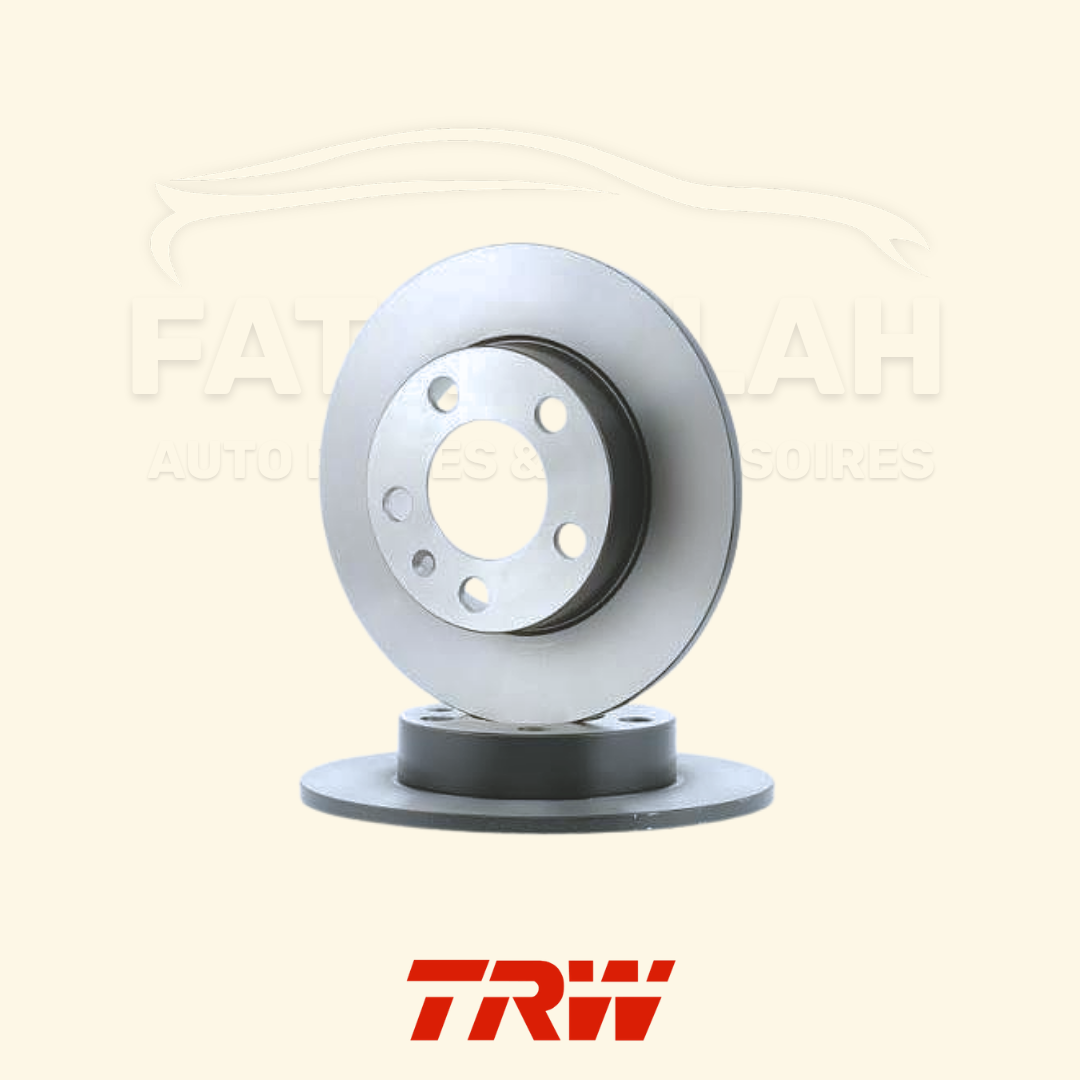 Jeu de 2 disques de frein arrière pleins TRW DF2805 230 mm noir anti-corrosion pour VW Golf IV Polo Audi A1 Seat Ibiza Skoda Fabia