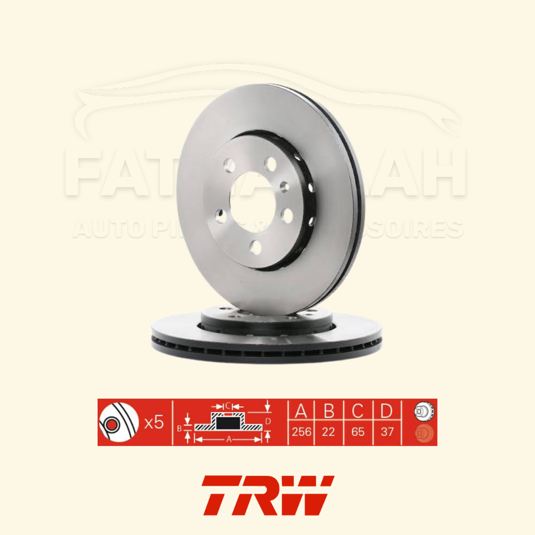 Jeu de disques de frein avant TRW DF2803 pour véhicules Volkswagen, Audi, Seat et Skoda