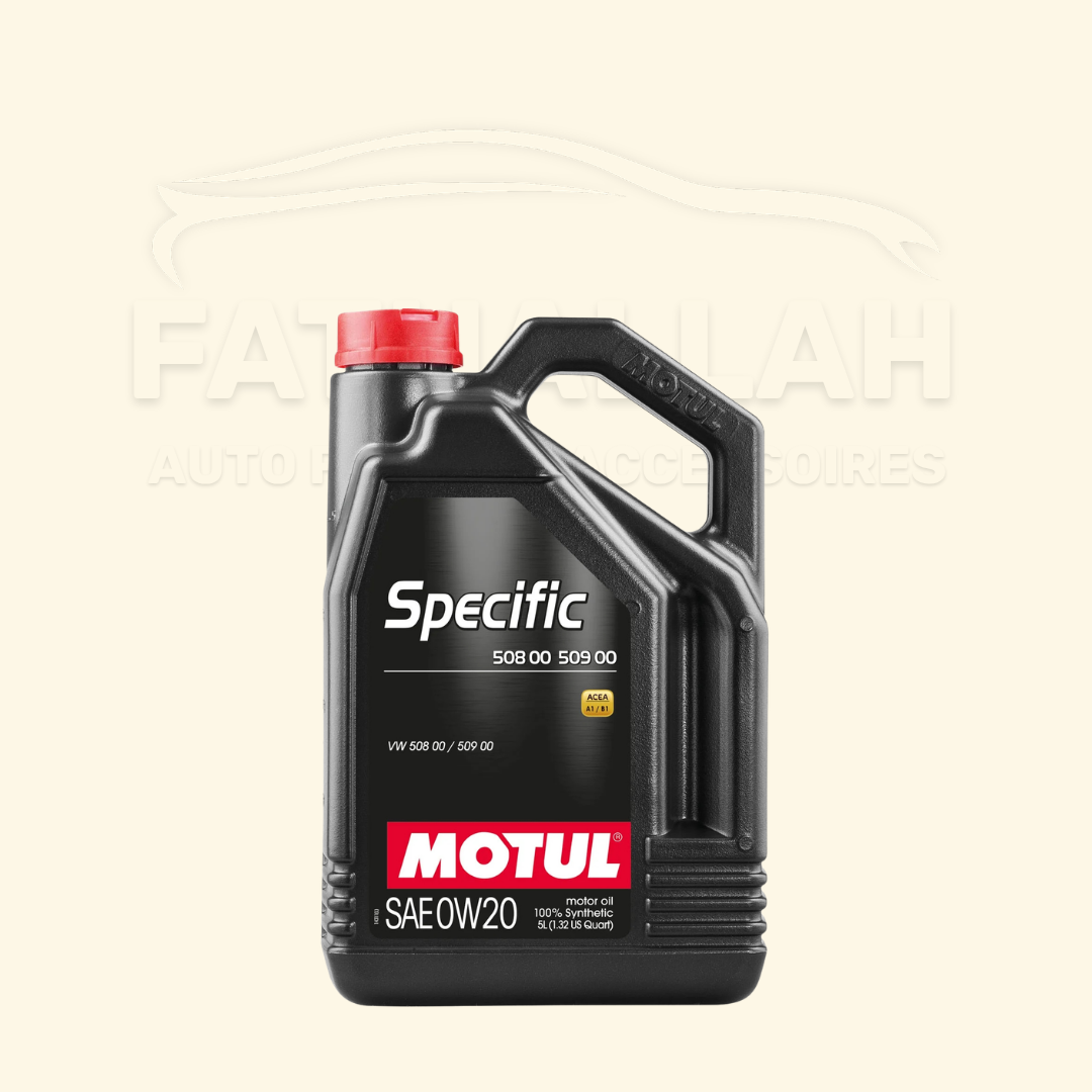 Bidon de 5L d'huile moteur 100% synthétique MOTUL Specific 508 00 509 00 SAE 0W20.