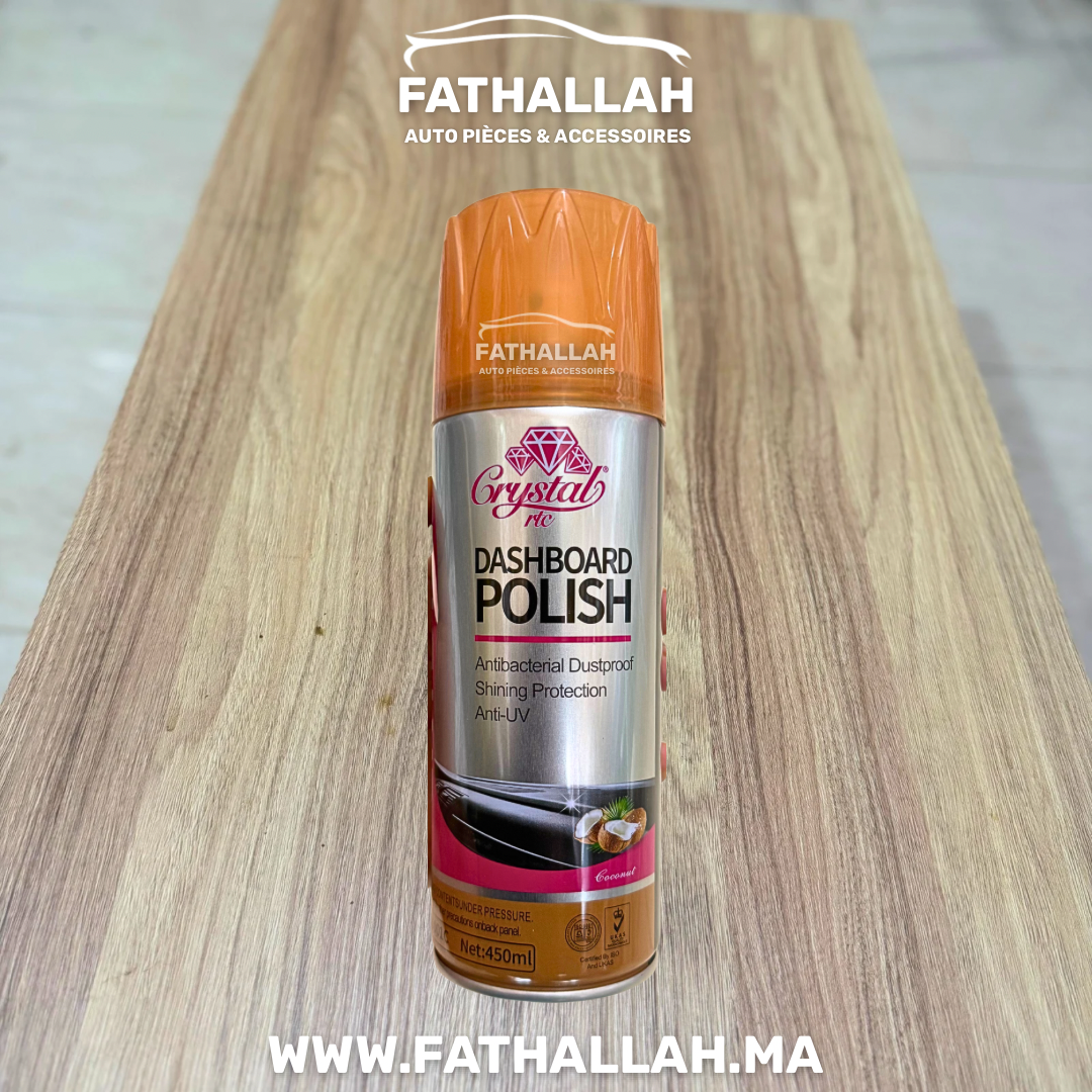 Spray Nettoyant & Brillant Tableau de Bord Crystal - Anti-UV & Parfumé (450ml)