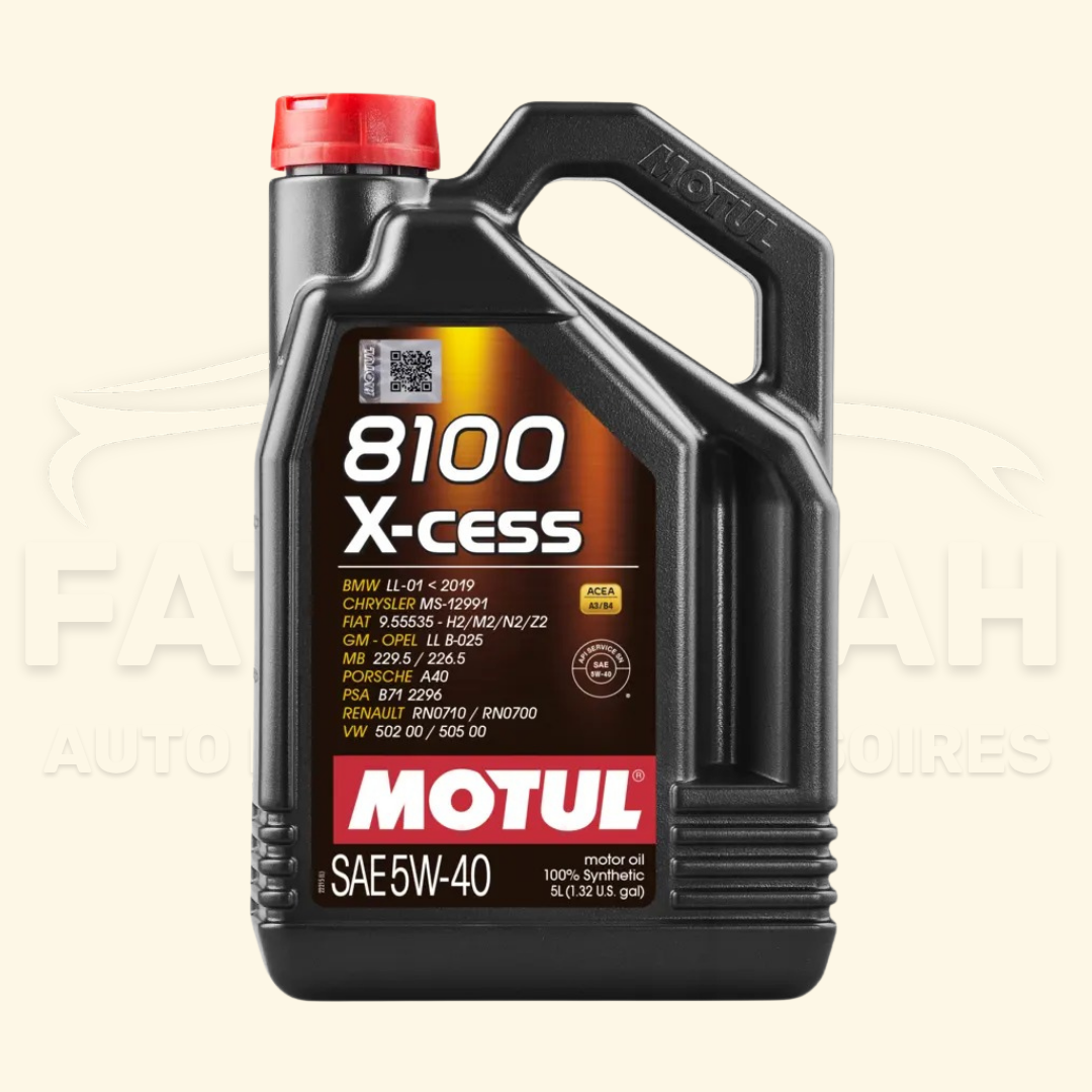Huile Moteur Motul 8100 X-cess 5W-40 - 100% Synthétique (5 Litres)